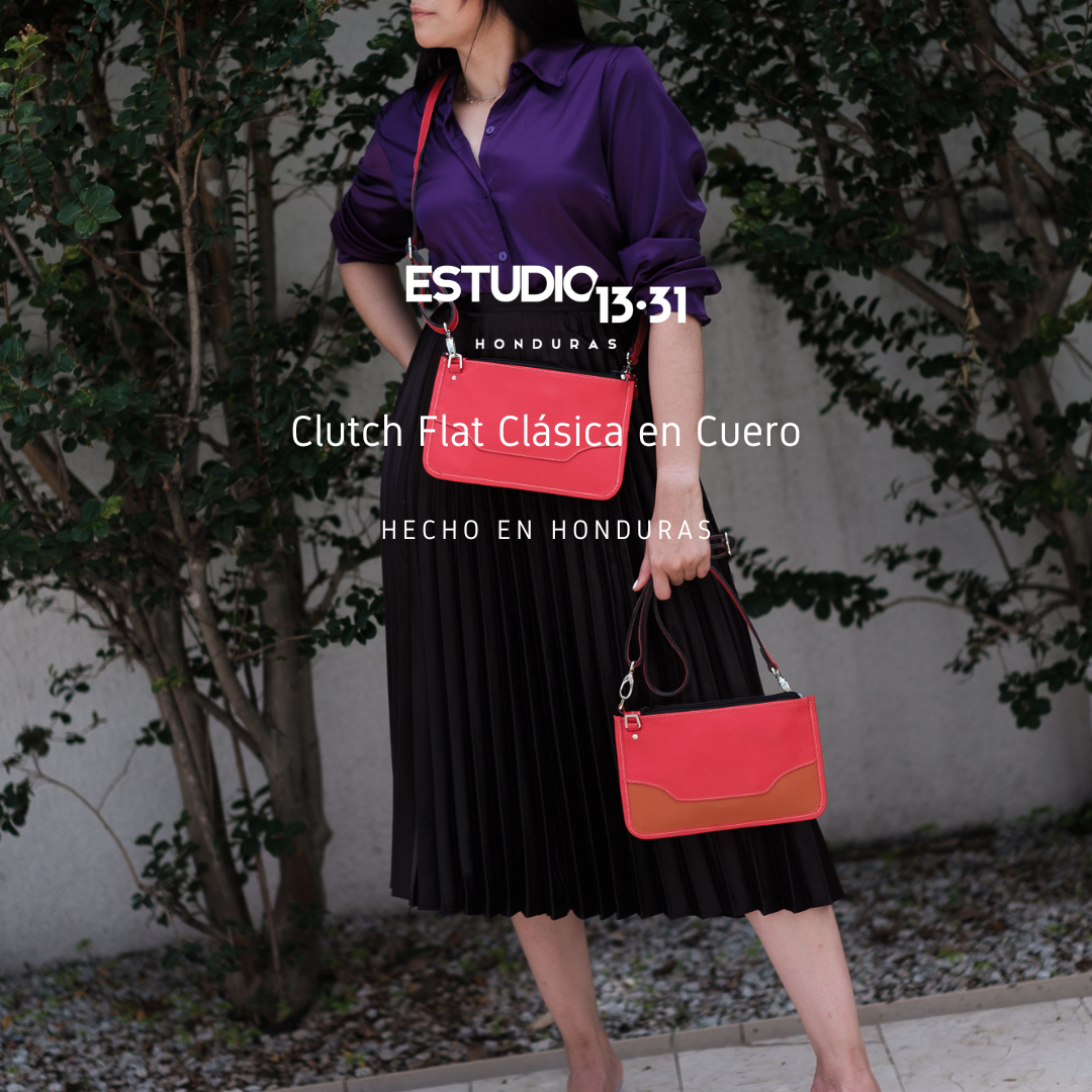Clutch Flat Cuero Clásico