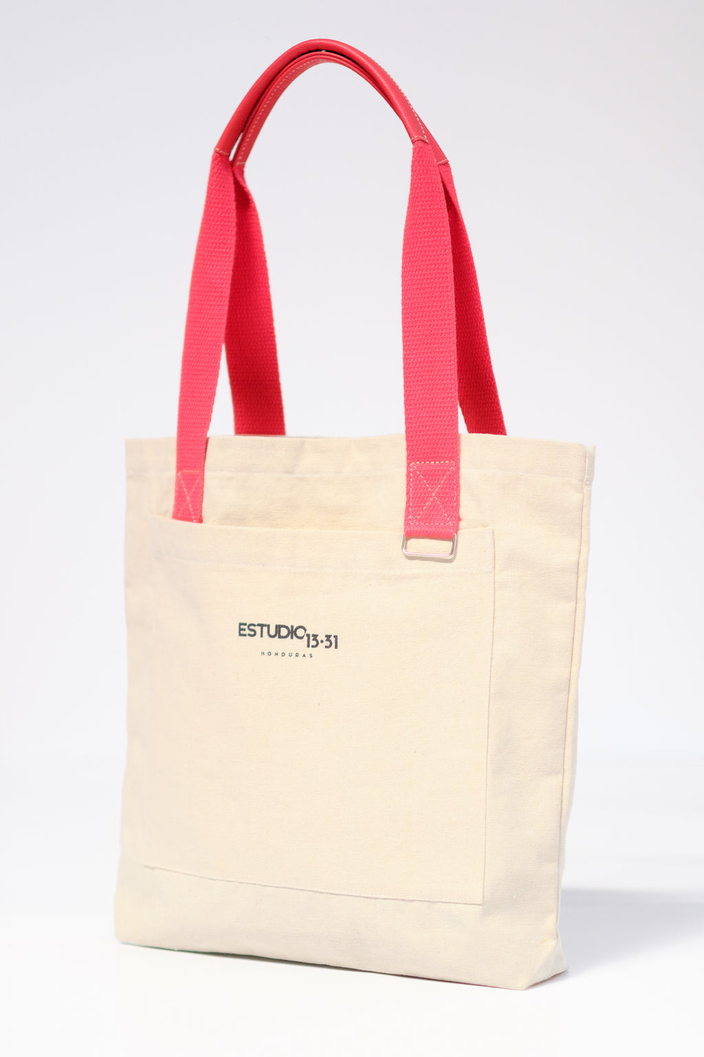 Tote Bag 1331 Natural, con detalles en cuero