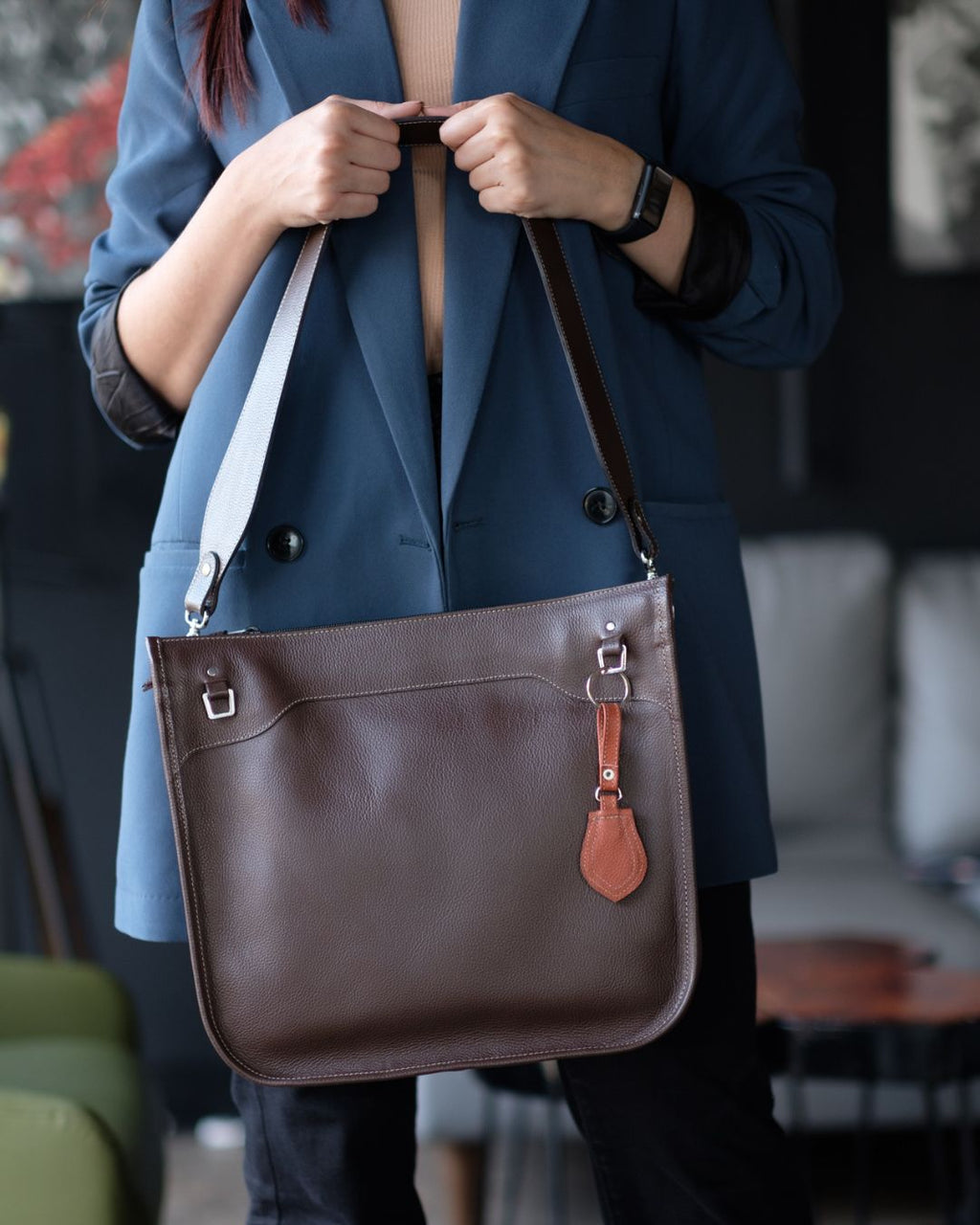 Maxi Tote de Cuero Clásico X Alma al Desnudo