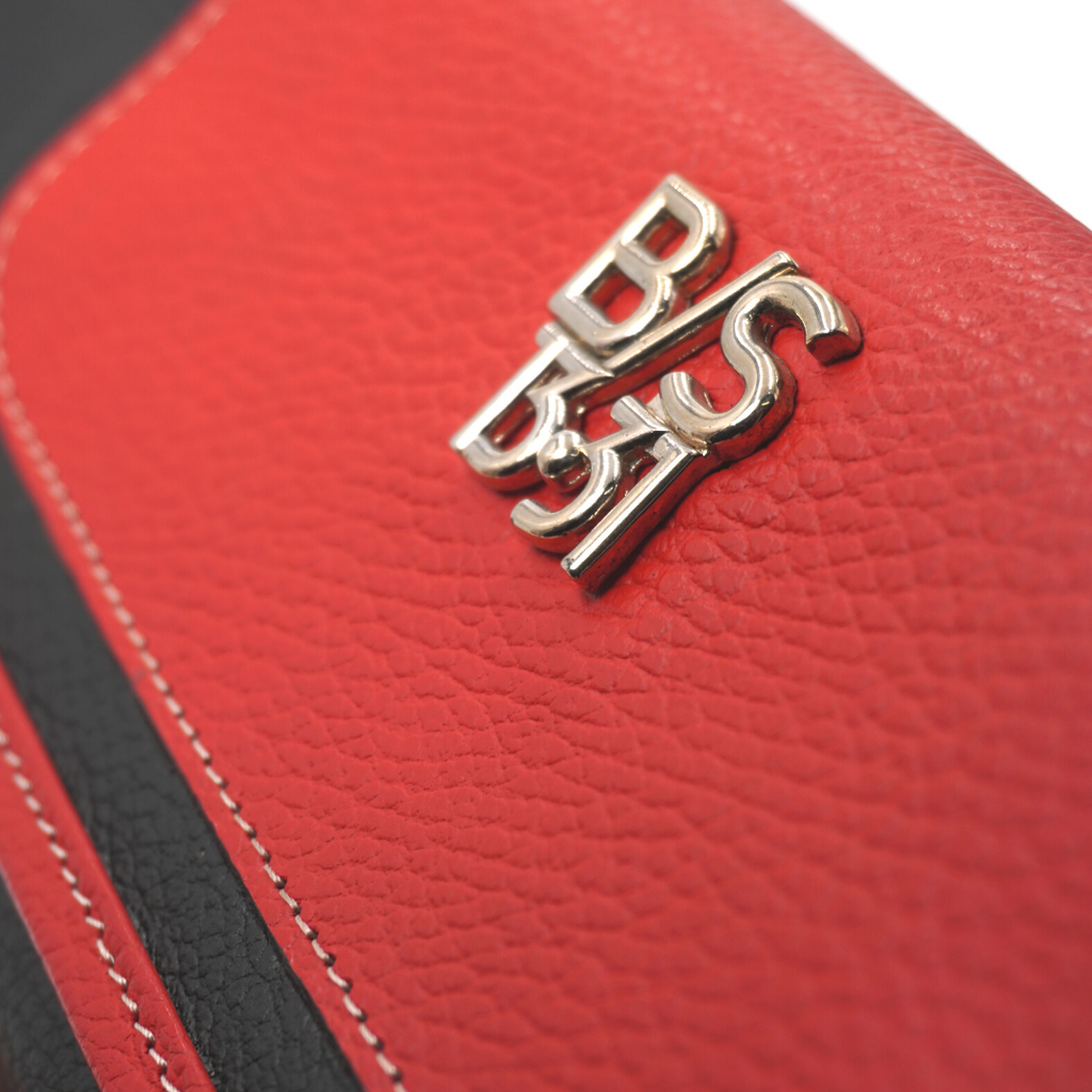 Clutch Baguette en cuero Rojo y Negro